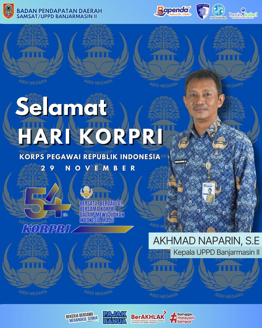 UPPD Banjarmasin II Mengucapkan Selamat Hari KORPRI