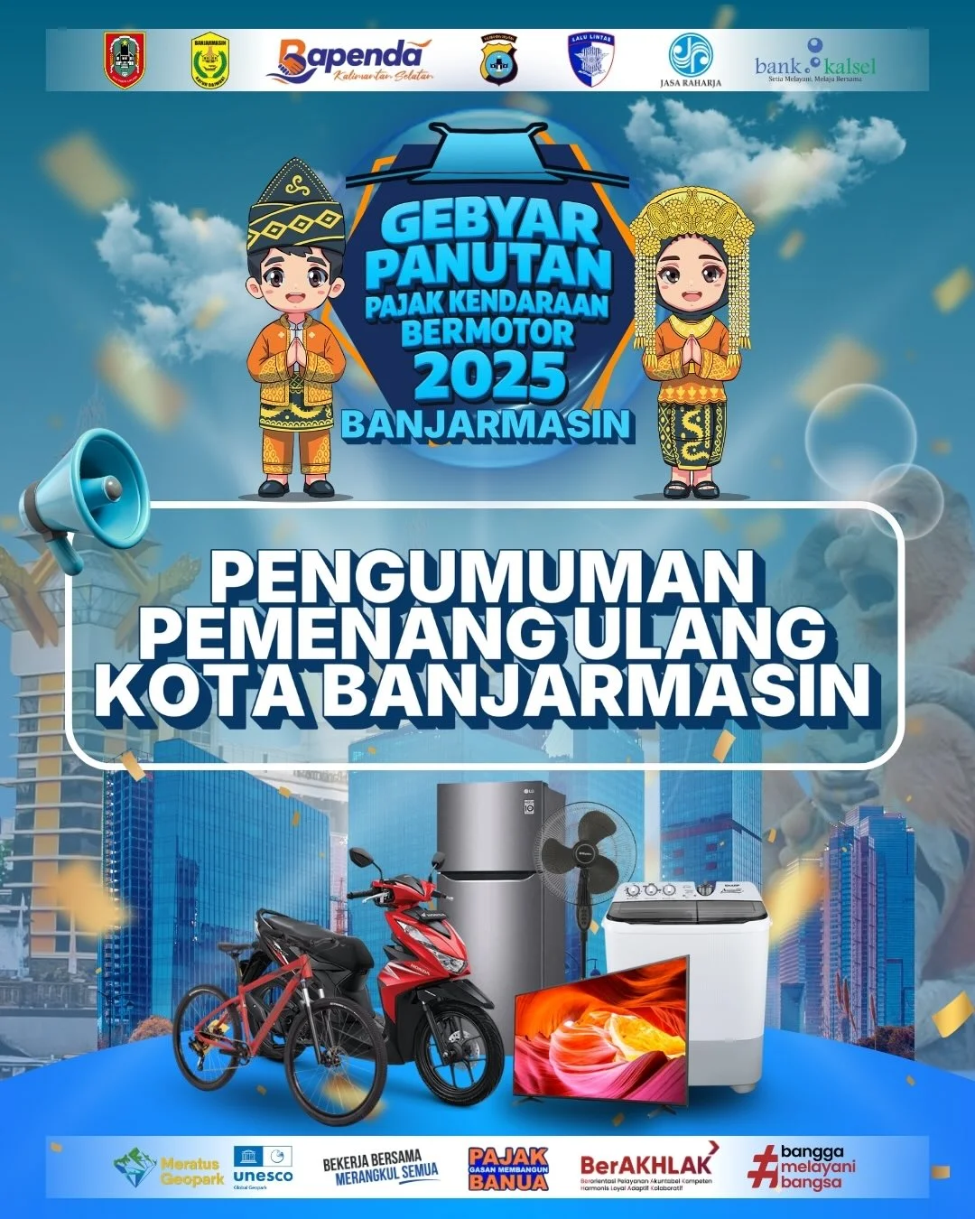 Pengumuman Pemenang Ulang Gebyar Panutan Pajak Kendaraan Bermotor Kota Banjarmasin