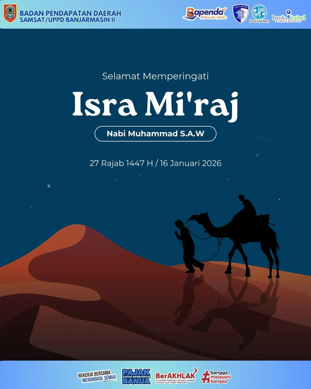 UPPD Banjarmasin II Mengucapkan Selamat Memperingati Isra Mi`raj