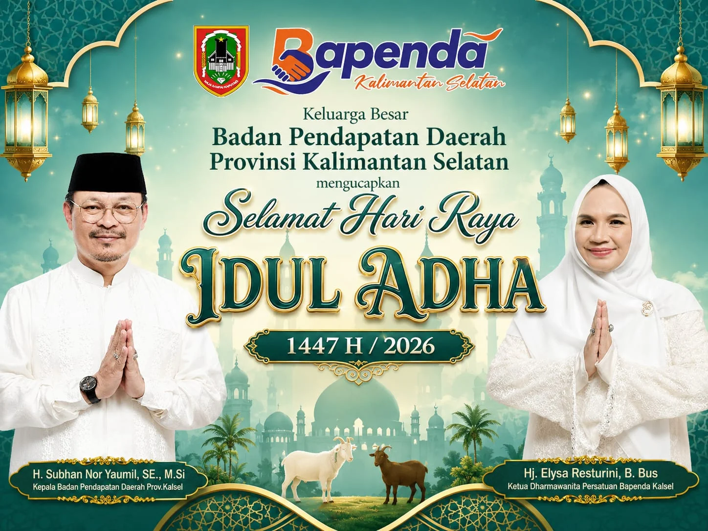 Bapenda Kalsel Mengucapkan Selamat Hari Raya Idul Adha 1447 H