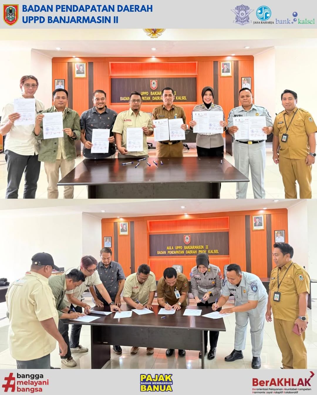 Sinergi Pemerintah dan Swasta: Penandatanganan Perjanjian Kerjasama Pemberian Insentif Diskon bagi Wajib Pajak Taat antara UPPD Banjarmasin II dan Jaringan Trio Motor