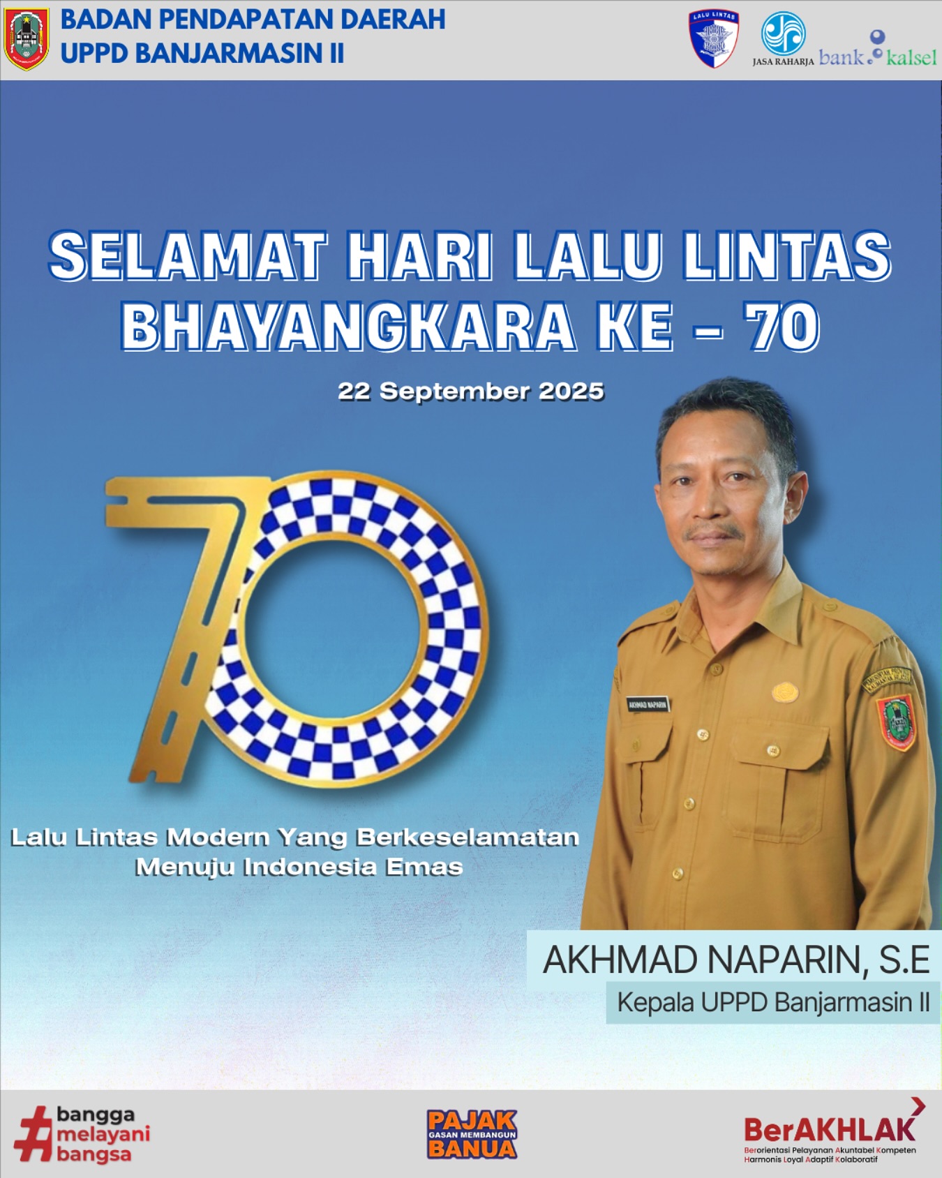 UPPD Banjarmaisn II Gelar Peringatan Hari Lalu Lintas Bhayangkara ke-70: Dorong Keselamatan Menuju Indonesia Emas