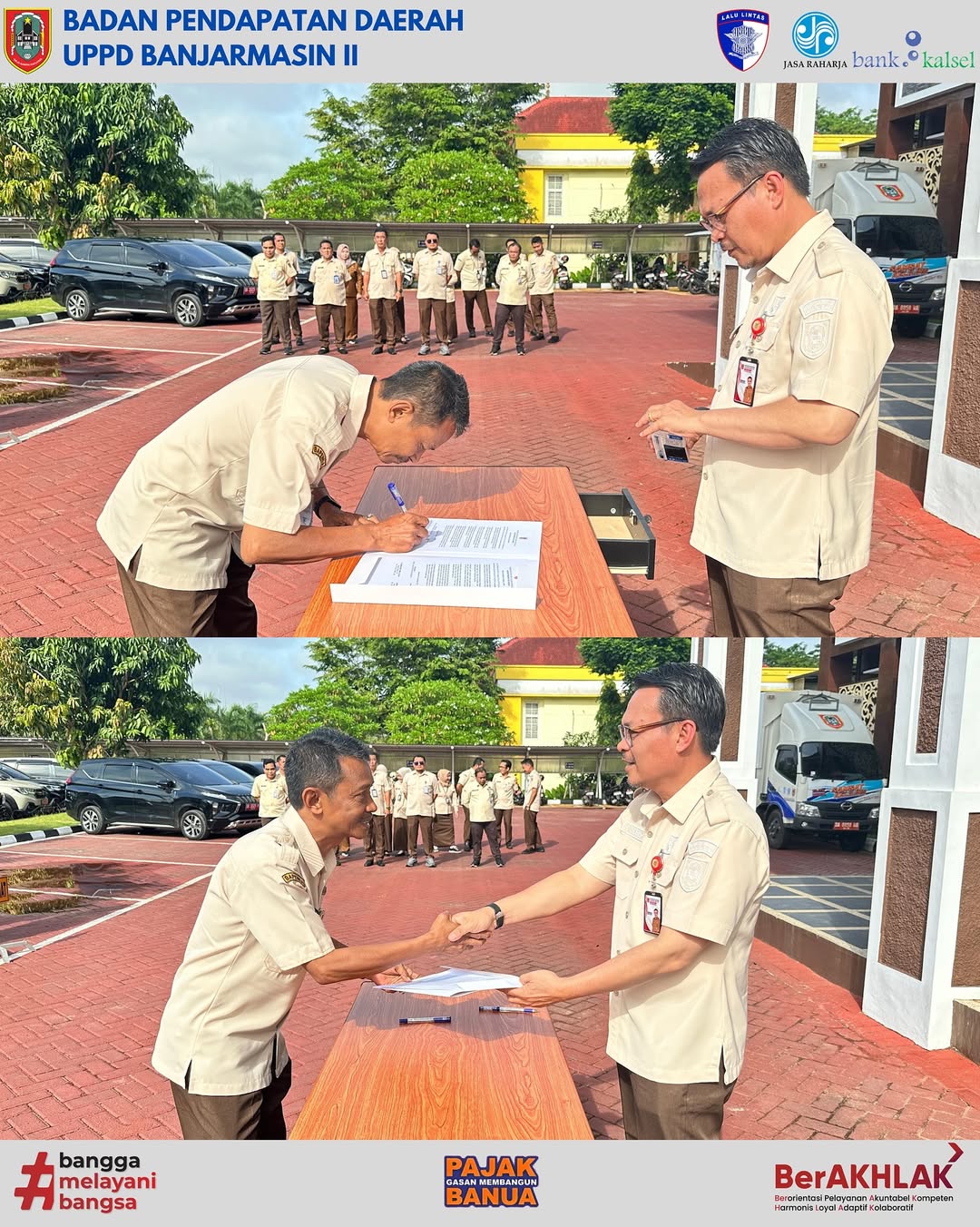 Teguhkan Komitmen Pelayanan Prima, Kepala UPPD Banjarmasin II Tandatangani Pakta Integritas dengan Kepala Bapenda Provinsi Kalimantan Selatan