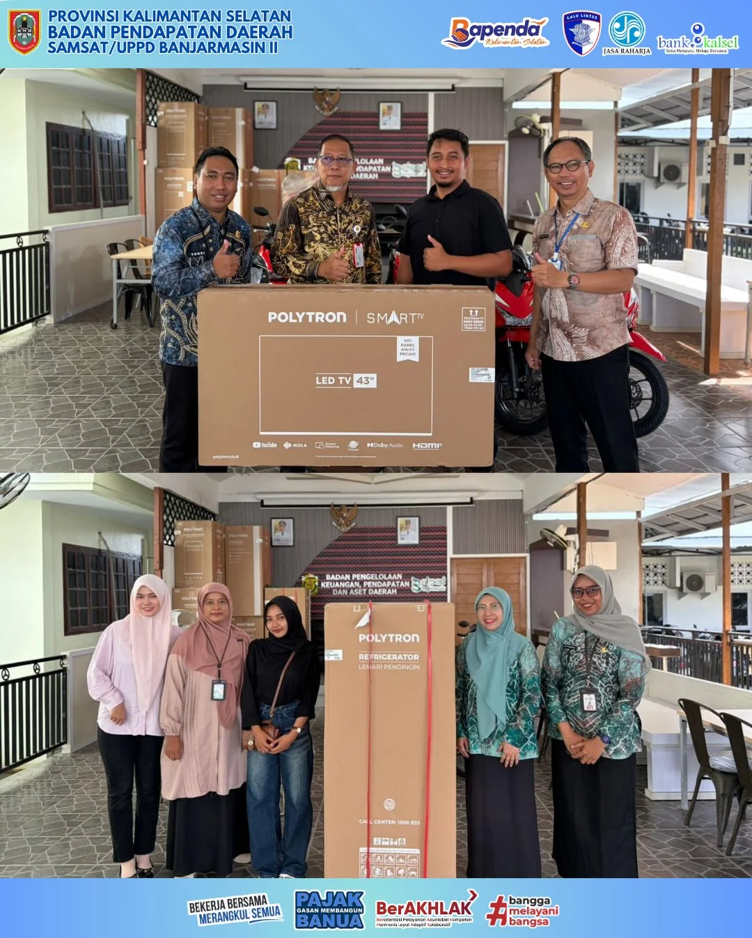 UPPD Banjarmasin II Serahkan Hadiah Gebyar Panutan Pajak Kendaraan Bermotor