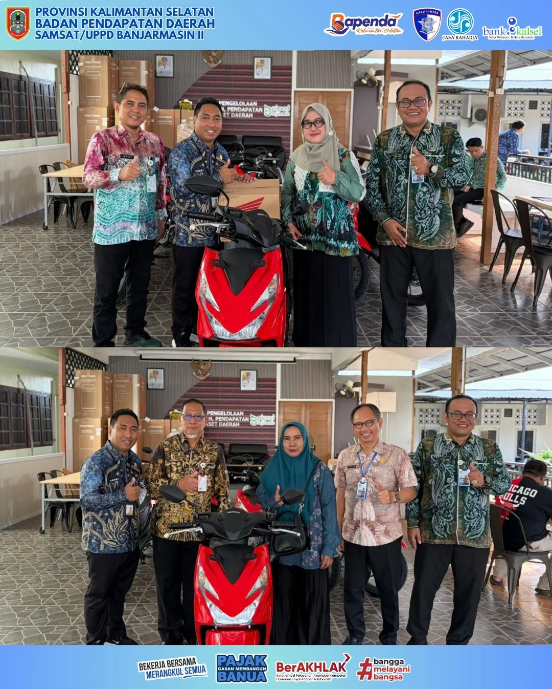 UPPD Banjarmasin II Serahkan Hadiah Gebyar Panutan Pajak Kendaraan Bermotor