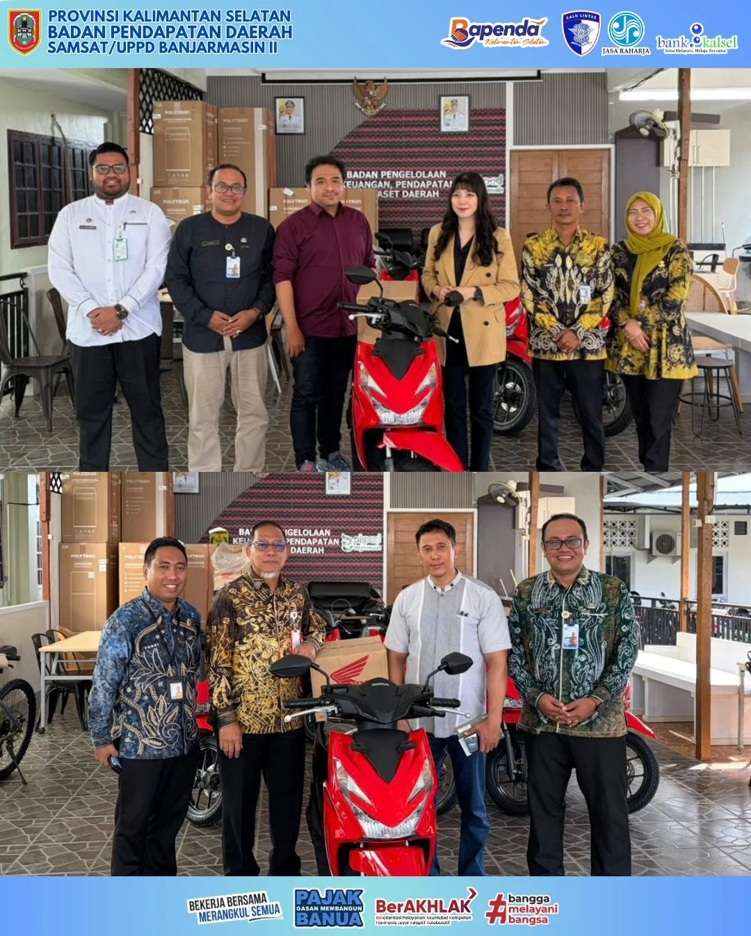 UPPD Banjarmasin II Serahkan Hadiah Gebyar Panutan Pajak Kendaraan Bermotor