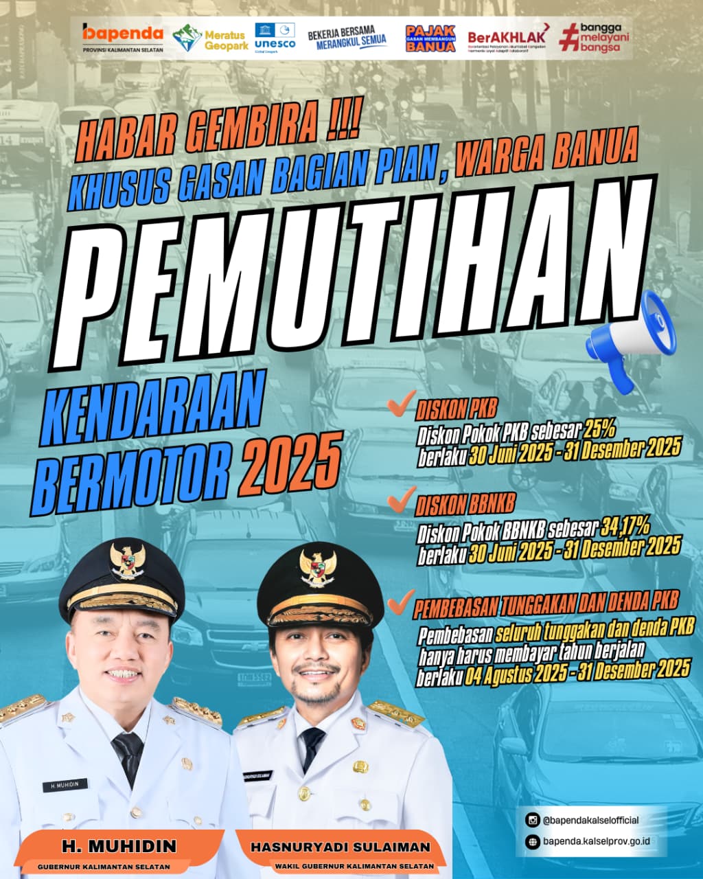 Pemerintah Provinsi Kalimantan Selatan Memperpanjang Insentif Pajak Kendaraan Hingga Akhir Tahun 2025